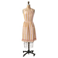 Woven Cotton Striped Apron w Striped Ruffle & Pockets
