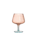14 oz. Two-Tone Stemmed Fluted Wine Glass, Blush Color & Blue