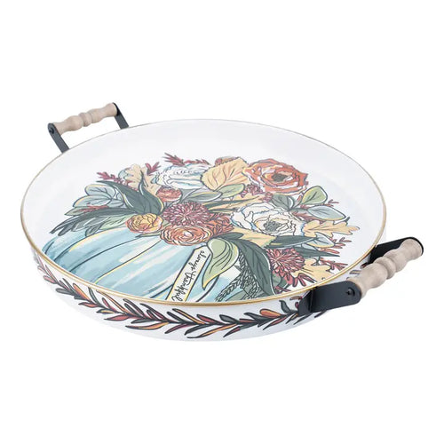 Always Thankful Fall Foliage Enamel Tray