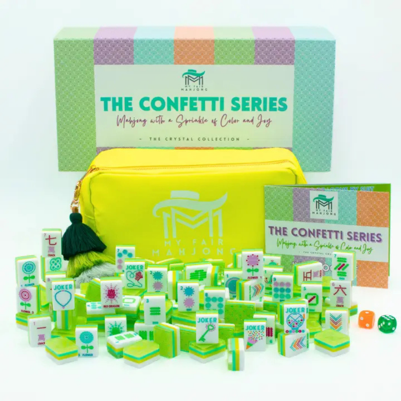 CRYSTAL CONFETTI | Citrus Green | Mahjong with a Sprinkle of Color and Joy