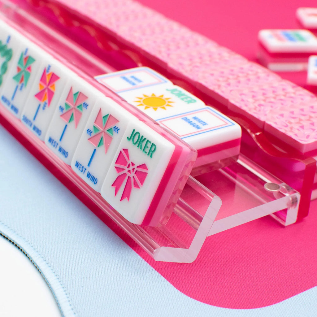 Crystal Prism Pink Mahjong Tiles