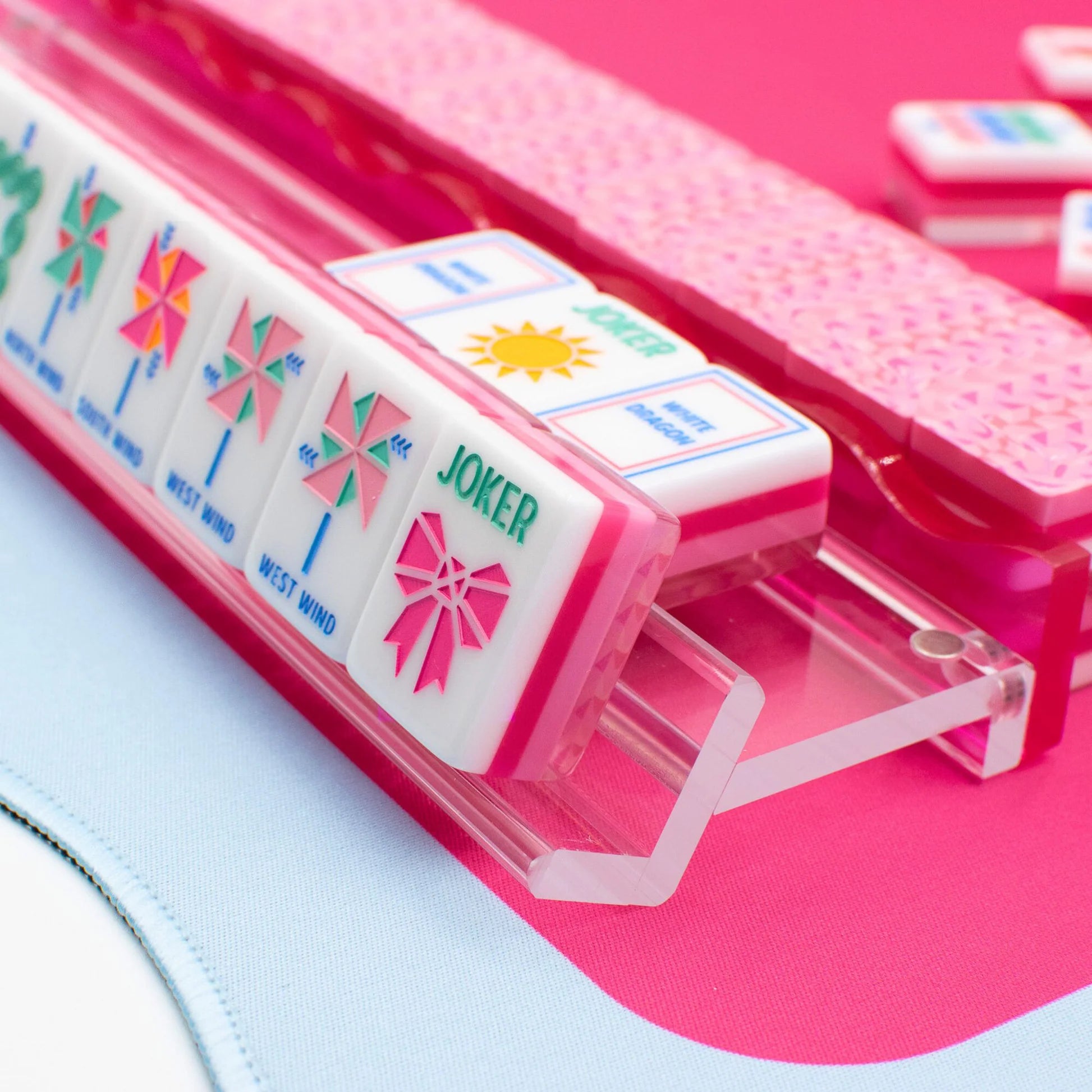 Crystal Prism Pink Mahjong Tiles
