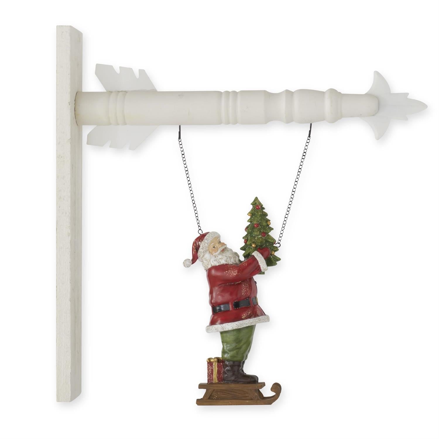 16 Inch Glittered Resin Traditional Santa on Sled Arrow Replacement