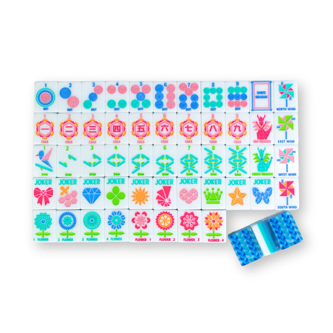 Crystal Prism Blue Mahjong Tiles
